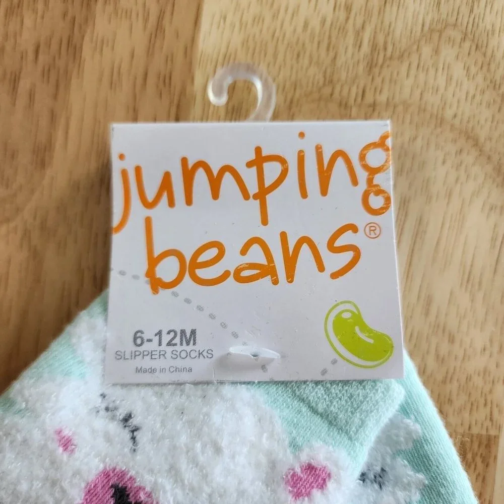 NEW Jumping Beans Llama Slipper‎ Socks Slippers Toddler Girl 3-4 Size 6-12M